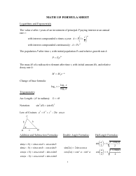 Document preview: Math 115 Formula Sheet