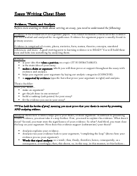 Document preview: Essay Writing Cheat Sheet