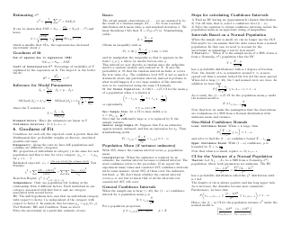 Statistics Cheat Sheet - Formulas, Page 6