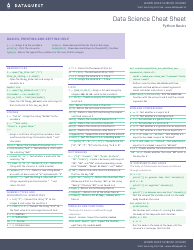 Document preview: Data Science Cheat Sheet - Python Basics
