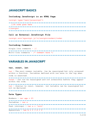 Javascript Essentials Cheat Sheet, Page 3