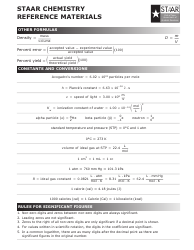 Staar Chemistry Reference Sheet Download Printable PDF | Templateroller