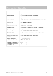Mathematics Analysis and Approaches Formula Sheet, Page 3
