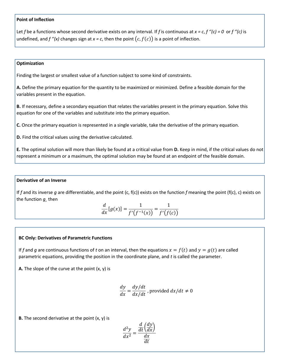 Ap Calculus Abbc Formula And Concept Cheat Sheet Download Printable Pdf Templateroller 1459