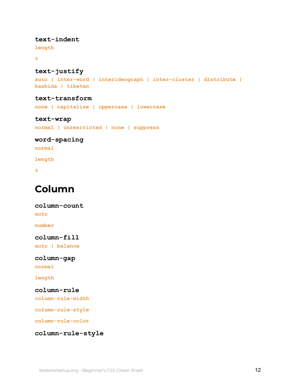 Beginners Essential Css Cheat Sheet, Page 13
