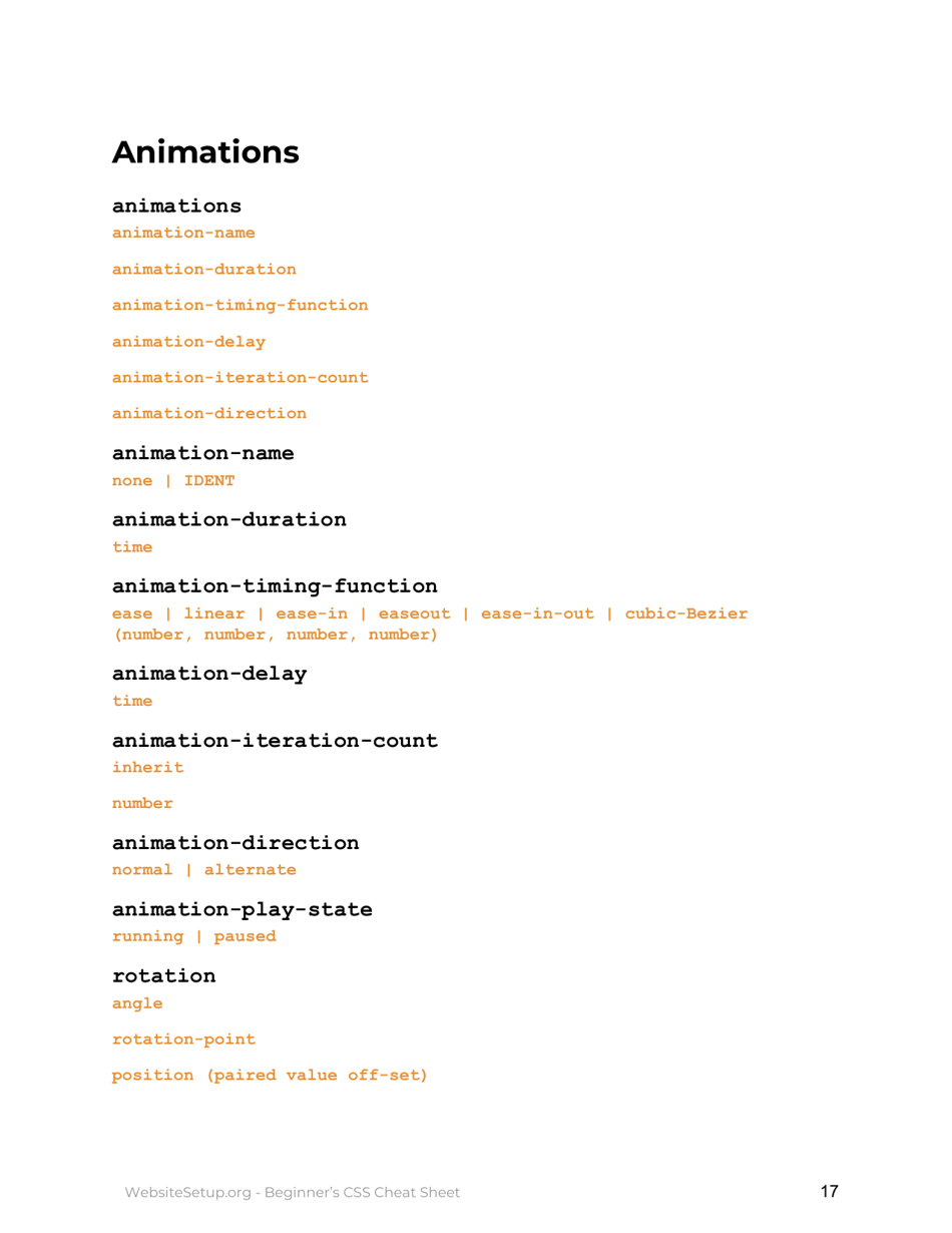 Beginners Essential Css Cheat Sheet, Page 18