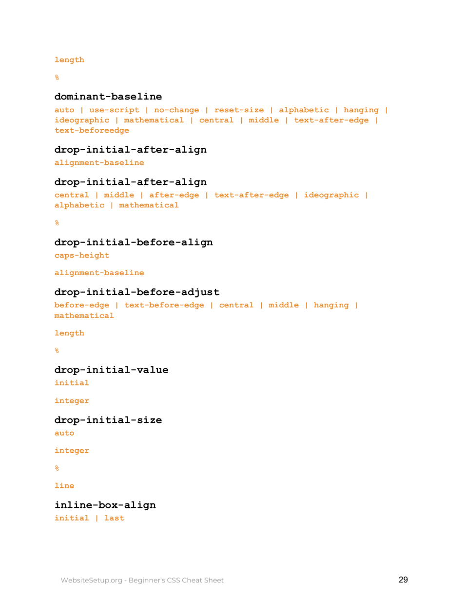 Beginner's Essential Css Cheat Sheet Download Printable PDF ...
