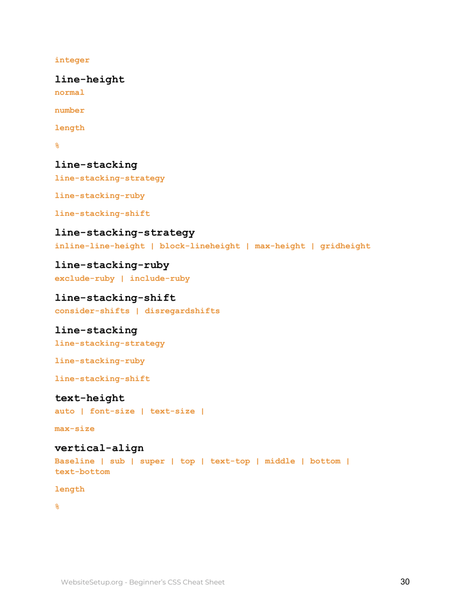 Beginners Essential Css Cheat Sheet, Page 31