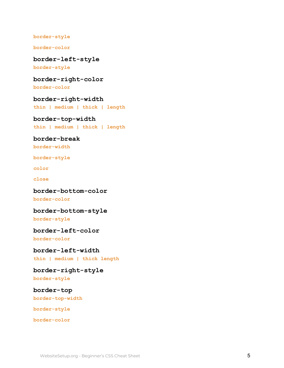 Beginners Essential Css Cheat Sheet, Page 6