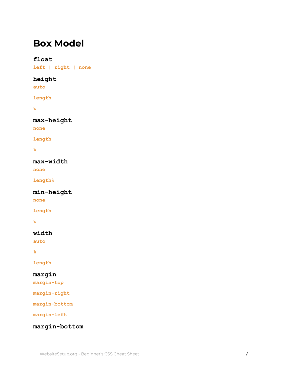 Beginners Essential Css Cheat Sheet, Page 8