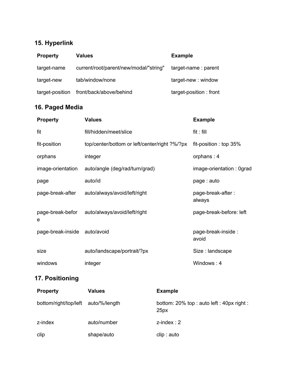 Css Cheat Sheet - Cascading Style Sheets Download Printable PDF ...