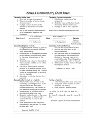 Document preview: Moles & Stoichiometry Cheat Sheet