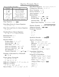 Document preview: Algebra Formula Sheet