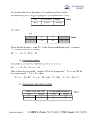 Algebra Cheat Sheet - Factoring Polynomials, Page 3