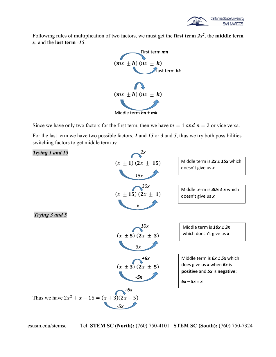 Algebra Cheat Sheet Factoring Polynomials Download Printable Pdf Templateroller 7630