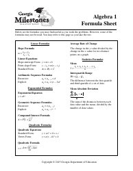 Document preview: Algebra 1 Formula Sheet