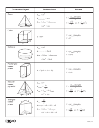 Grade 9 Geometry Formula Sheet - Assessment of Mathematics, Page 2