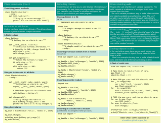 Beginner&#039;s Python Cheat Sheet - Classes, Page 2