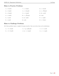 Trigonometric Substitution Cheat Sheet, Page 4