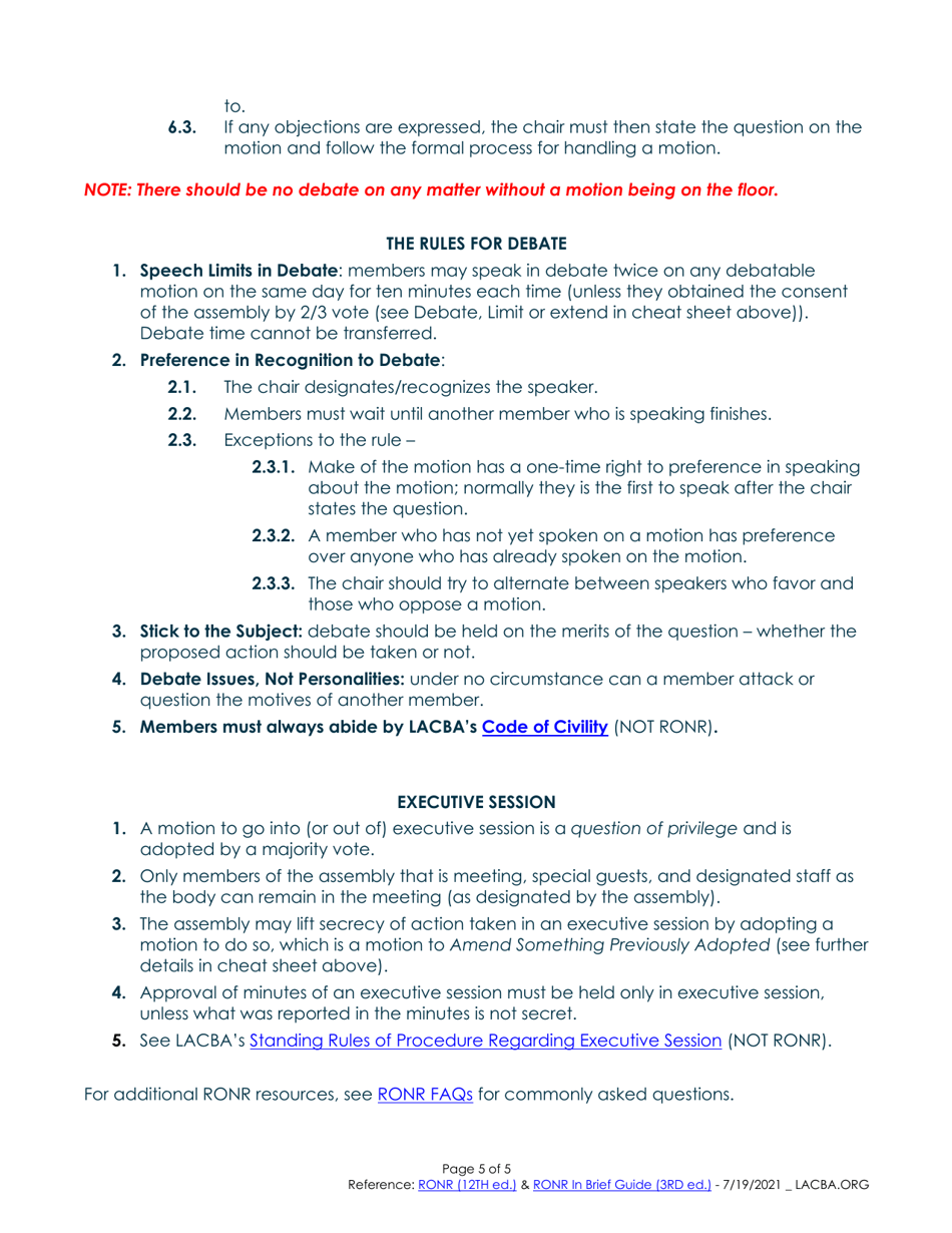 Roberts Rules Of Order Cheat Sheet Big Table Download Printable Pdf Templateroller 4228