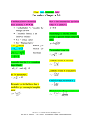 Statistics Formulas Cheat Sheet, Page 3