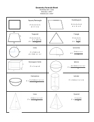 Document preview: Geometry Cheat Sheet
