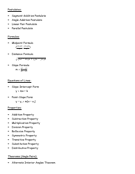 Geometry Cheat Sheet - Laws and Theorems, Page 18