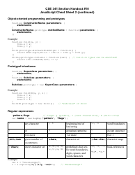 Cse 341 Javascript Cheat Sheet, Page 2