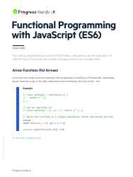 Document preview: Javascript Cheat Sheet: Functional Programming (Es6) - Kendo Ui