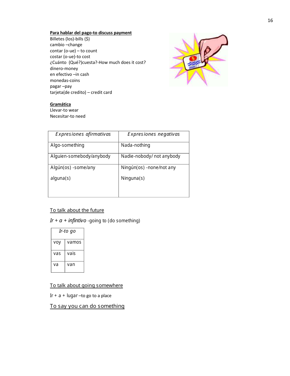 Spanish Cheat Sheet, Page 16