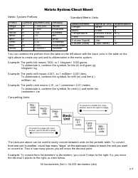 Document preview: Metric System Cheat Sheet