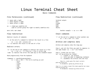 Linux Bash Shell Cheat Sheet, Page 6
