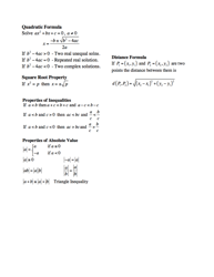 Mat 1033 and Ids 2391 Formula Sheet, Page 2