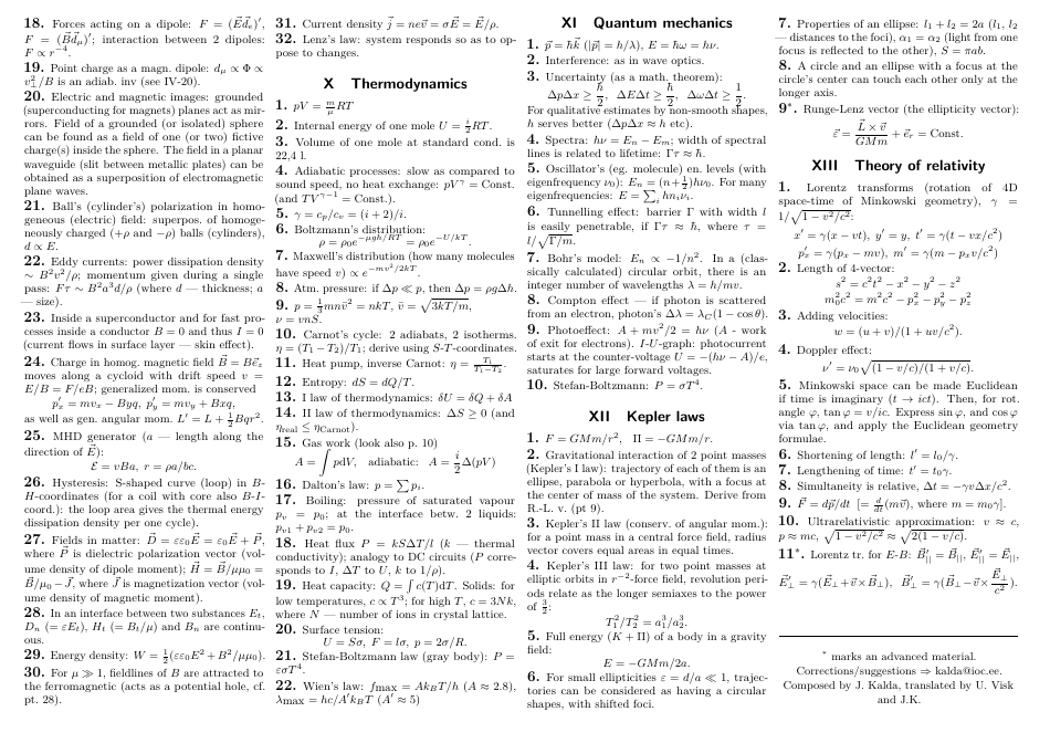Ipho Formulas Cheat Sheet, Page 4