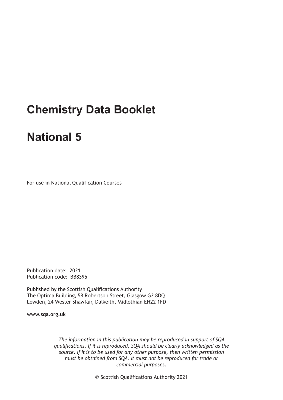 National 5 Chemistry Cheat Sheet Preview