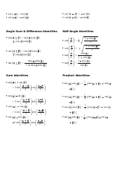 Trigonometric Identities Cheat Sheet - Maple Learn, Page 2