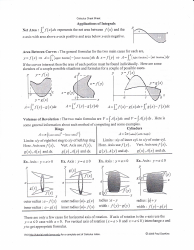 Calculus Cheat Sheet - Limits, Derivatives, Integrals, Page 10