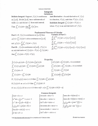 Calculus Cheat Sheet - Limits, Derivatives, Integrals, Page 7
