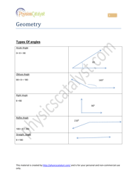 Document preview: Geometry Cheat Sheet - Types of Angles