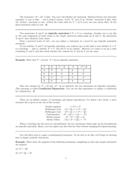 Truth Tables, Tautologies, and Logical Equivalences Cheat Sheet, Page 5