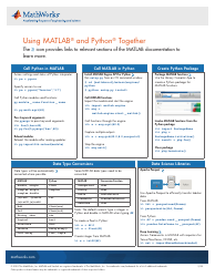 Document preview: Matlab Cheat Sheet - Using Matlab With Python