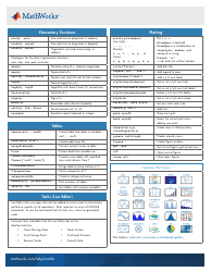 Matlab Basic Functions Reference Sheet, Page 2
