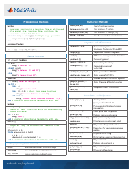 Matlab Basic Functions Reference Sheet, Page 3