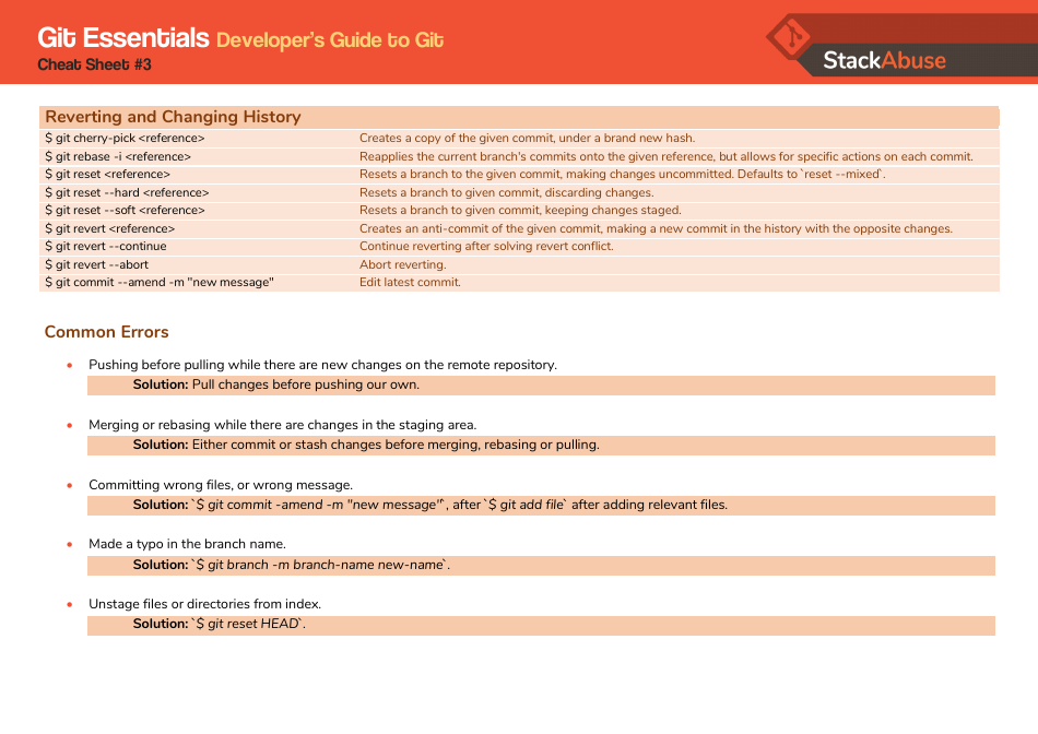 Git Essentials Cheat Sheet, Page 3