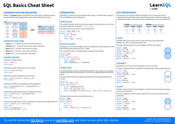Sql Basics Cheat Sheet, Page 2