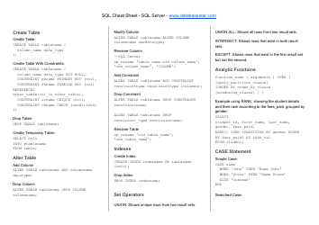 Sql Cheat Sheet - Sql Server, Page 2
