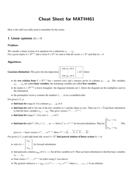 Document preview: Math461 Cheat Sheet