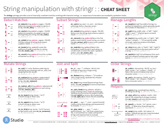 Document preview: Stringr Cheat Sheet