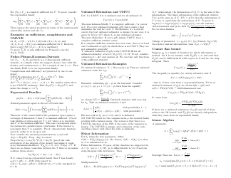 Statistics Cheat Sheet - Inference, Page 2