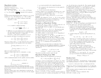 Statistics Cheat Sheet - Inference, Page 6